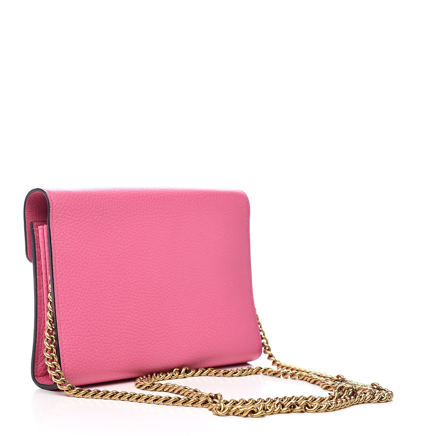 Gucci Cellarius Calfskin GG Marmont Chain Wallet Pink Tropical Flower 3 of 10