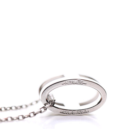 Hermes Lacquered Palladium Pop H Pendant Necklace White 5 of 7
