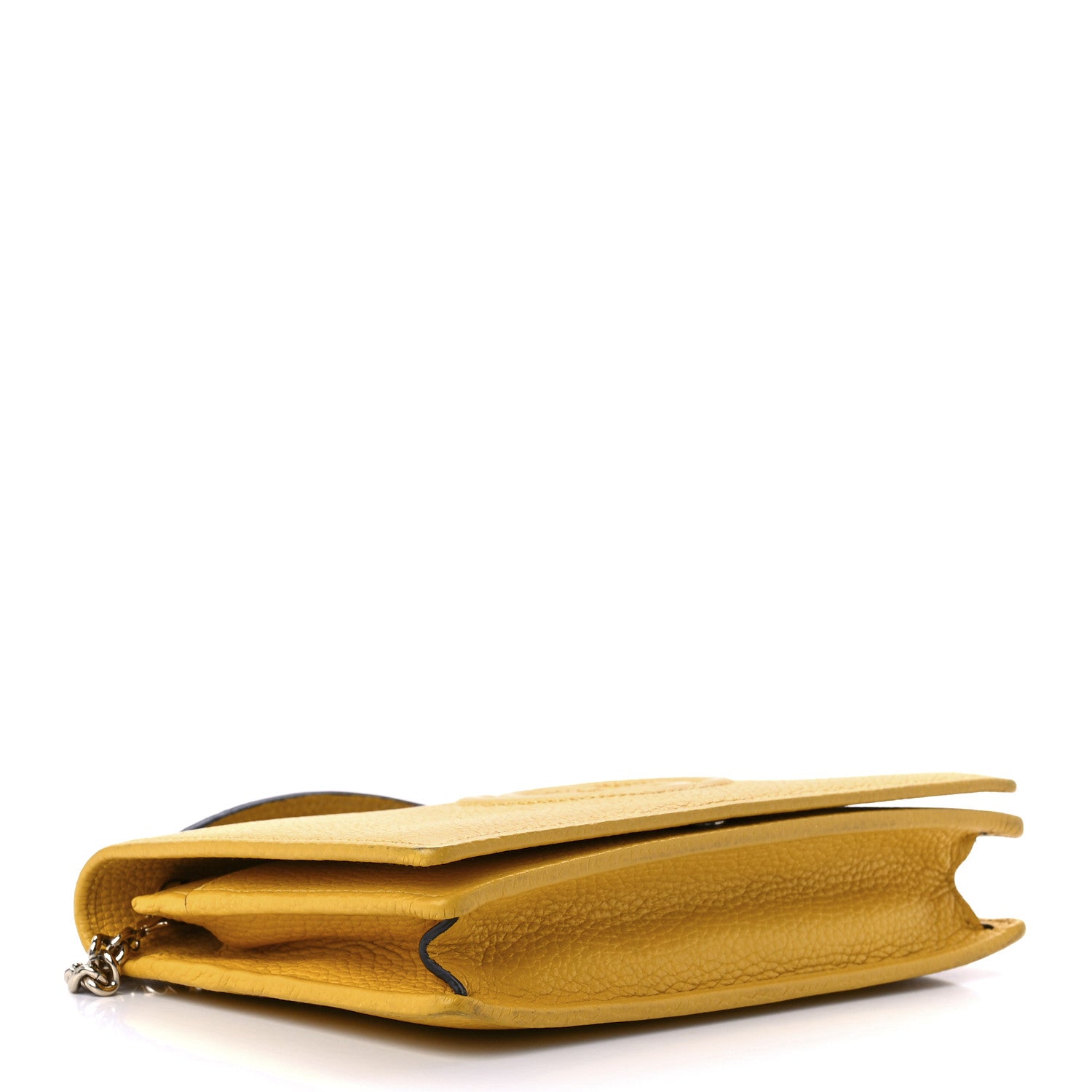 Gucci Pebbled Calfskin Soho Wallet on Chain New Buttercup 4 of 10