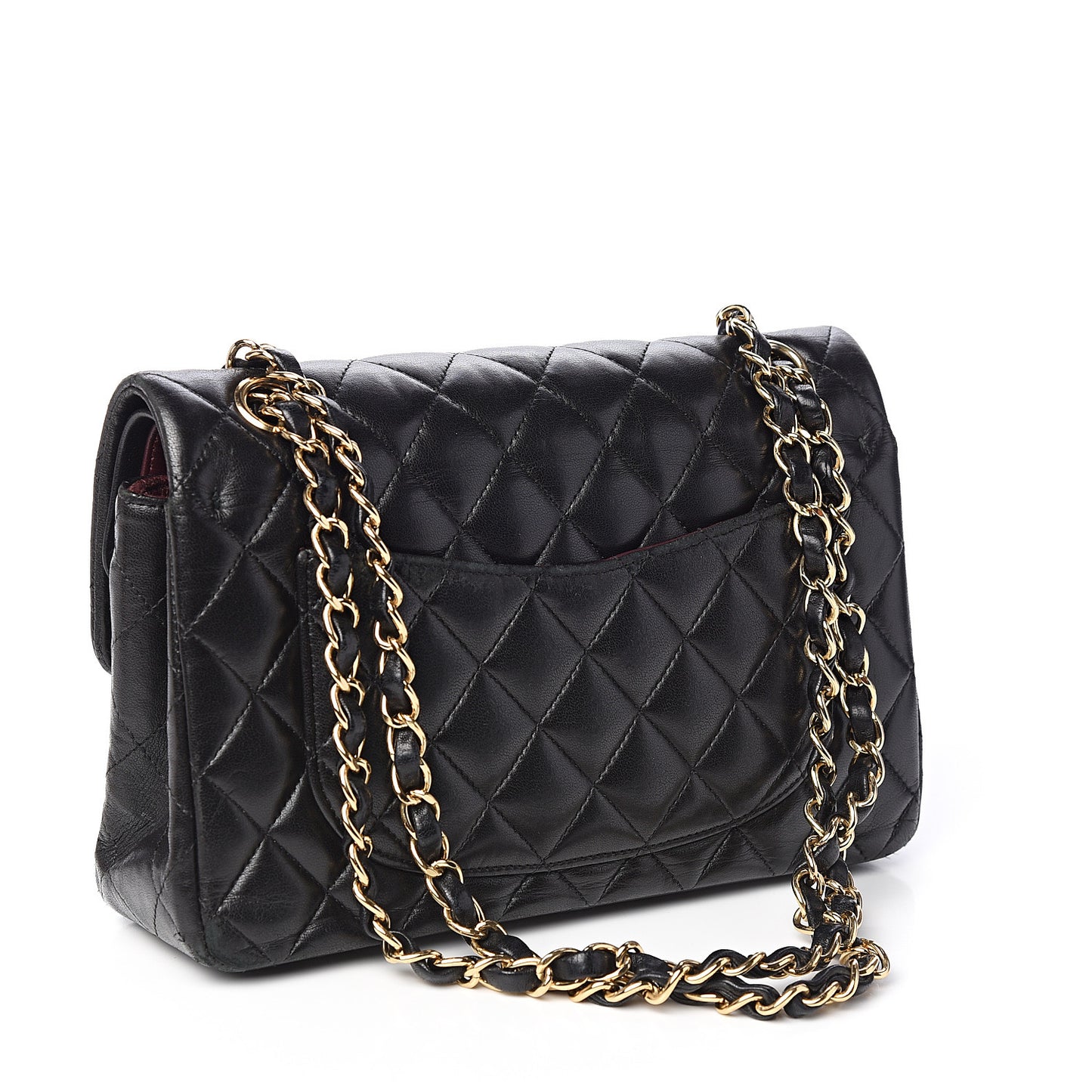Lambskin Quilted Small Double Flap Black