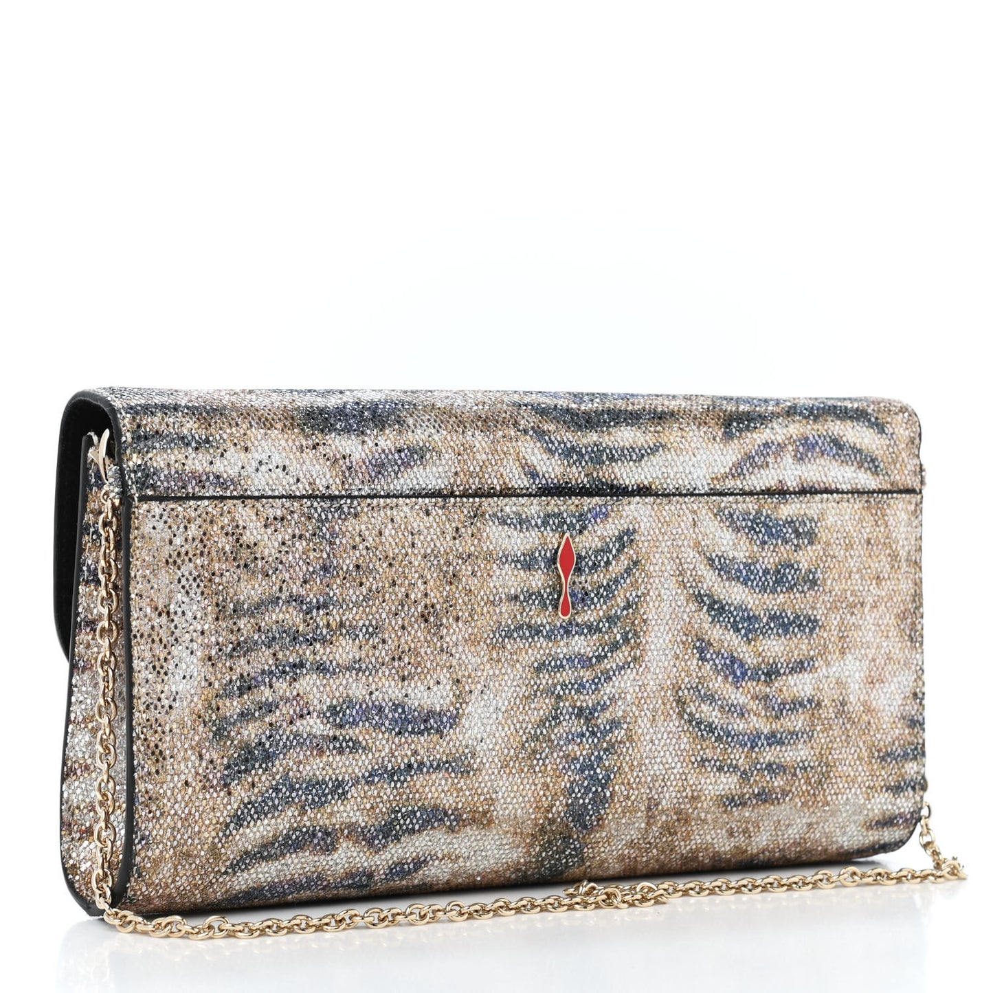 Metallic Gloss Glitter Sirene Riviera Clutch Gold