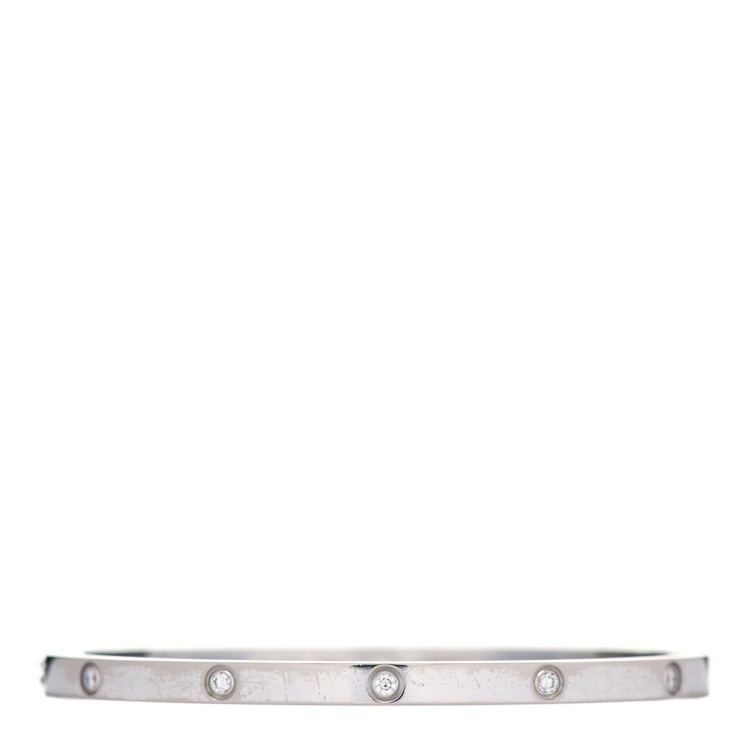 Cartier 18K White Gold 10 Diamond Small LOVE Bracelet 16 3 of 5