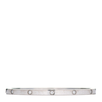 Cartier 18K White Gold 10 Diamond Small LOVE Bracelet 16 3 of 5