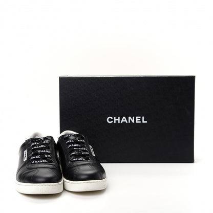 Chanel Calfskin CC Womens Sneakers 38.5 Black 11 of 11