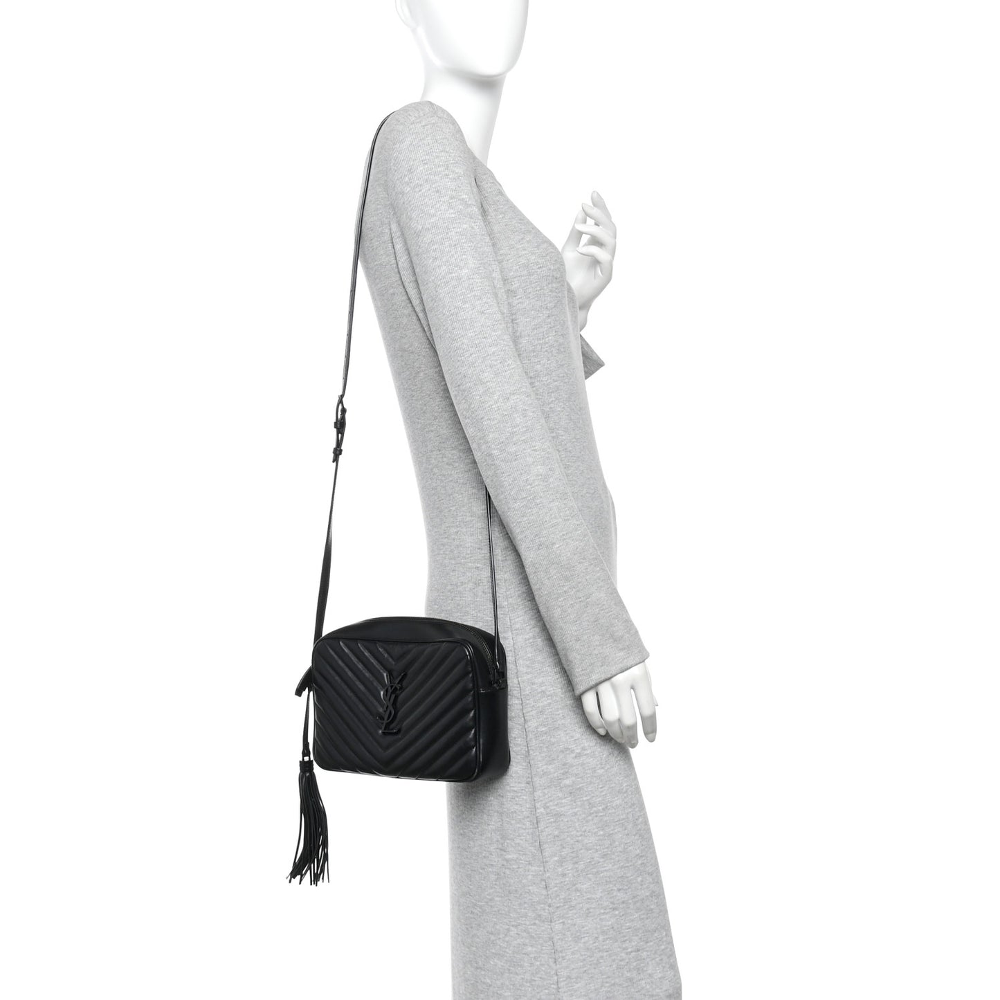 Calfskin Matelasse Monogram Monochrome Lou Camera Bag Black
