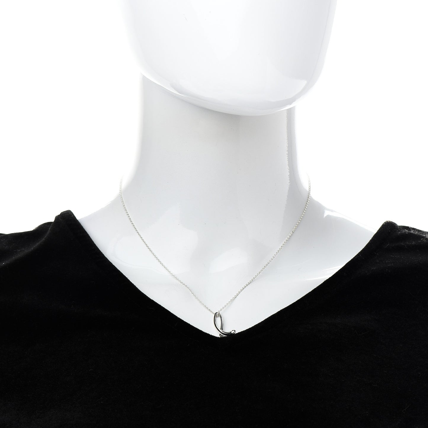 Sterling Silver Elsa Peretti Letter L Pendant Necklace