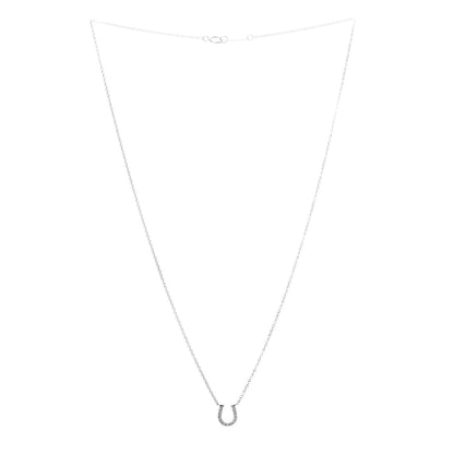 Tiffany 18K White Gold Diamond Mini Metro Horseshoe Pendant Necklace 3 of 6
