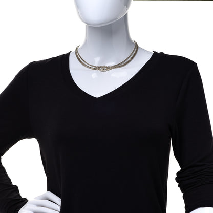 Chanel Crystal Chain Short Necklace Gold 2 of 6