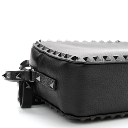 Valentino Garavani Pebbled Calfskin Rockstud Camera Crossbody Bag Black 8 of 10