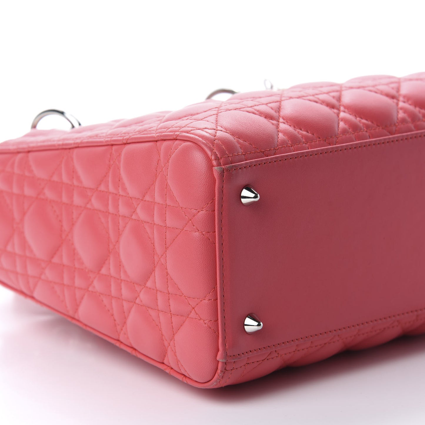 Lambskin Cannage Medium Lady Dior Coral