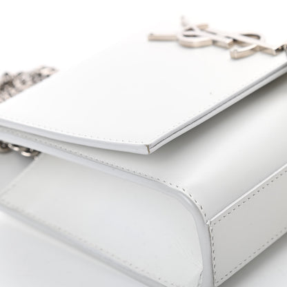 Saint Laurent Smooth Calfskin Small Classic Monogram Kate Tassel Satchel Optical White 12 of 16