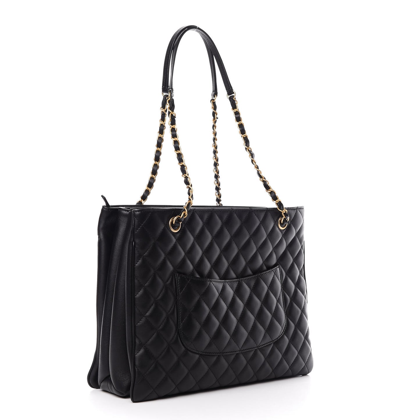 Calfskin Quilted Medium Tote Black