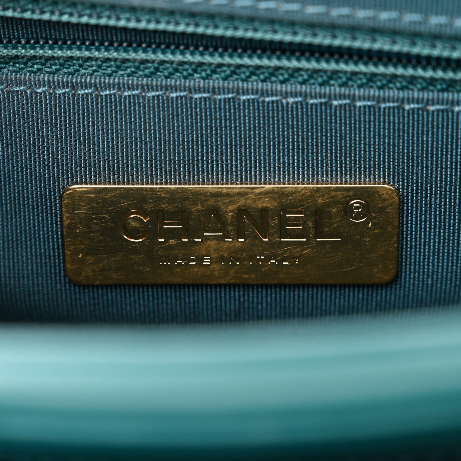 Chanel Calfskin Caviar Quilted Mini Chain Handle Flap Dark Turquoise 6 of 10