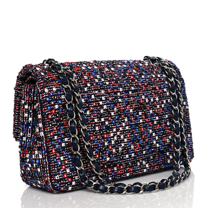 Chanel Sequin Tweed Medium Double Flap Red White Blue 2 of 10