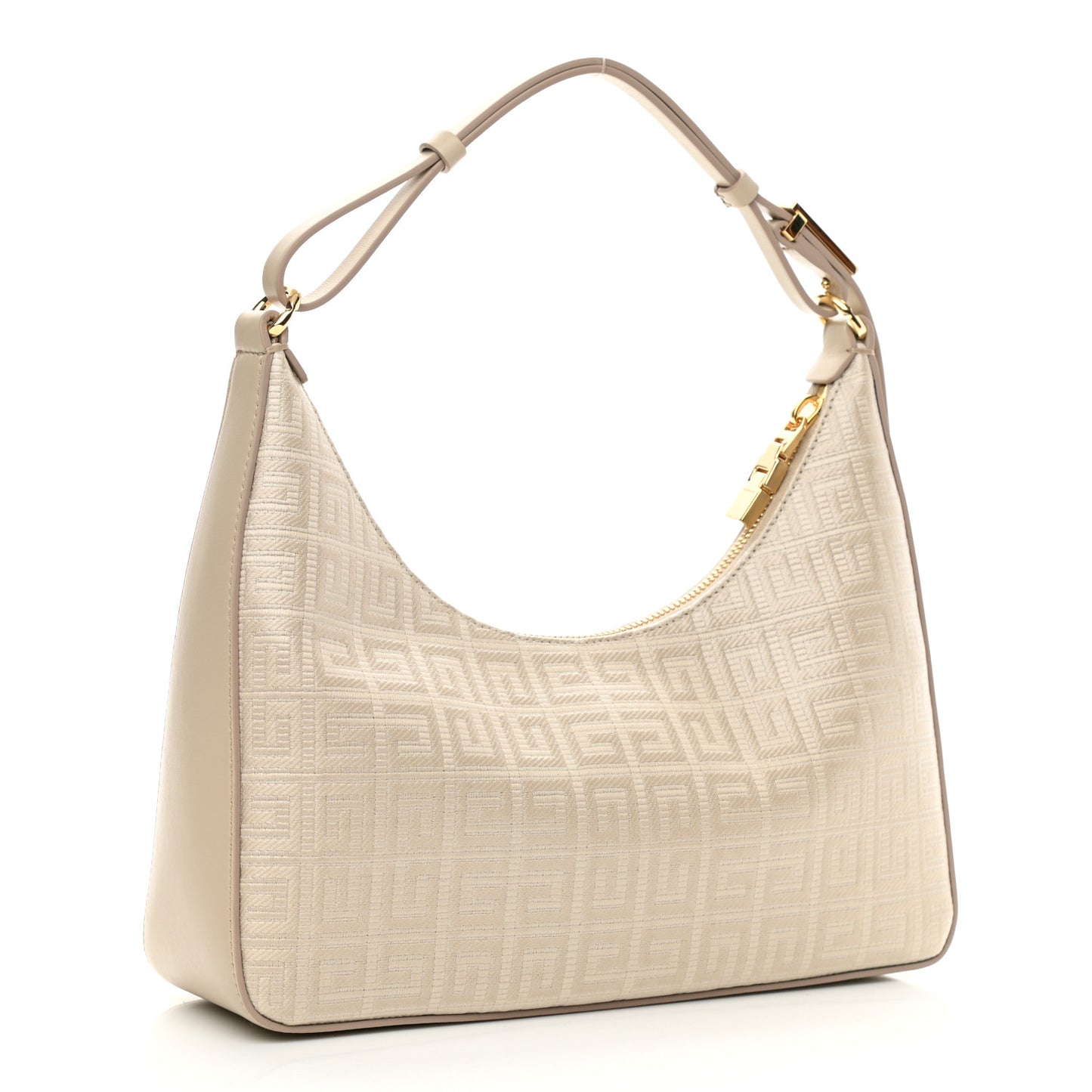 Coated Canvas Logo 4G Embossed Small Moon Cut Out Shoulder Bag Natural Beige