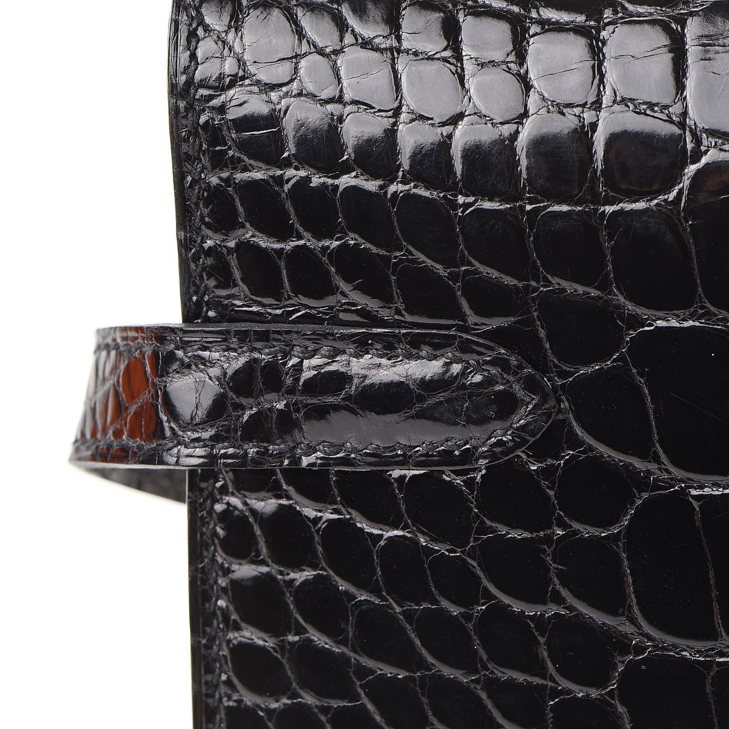 Hermes Shiny Alligator Kelly Longue Wallet Black 19 of 21