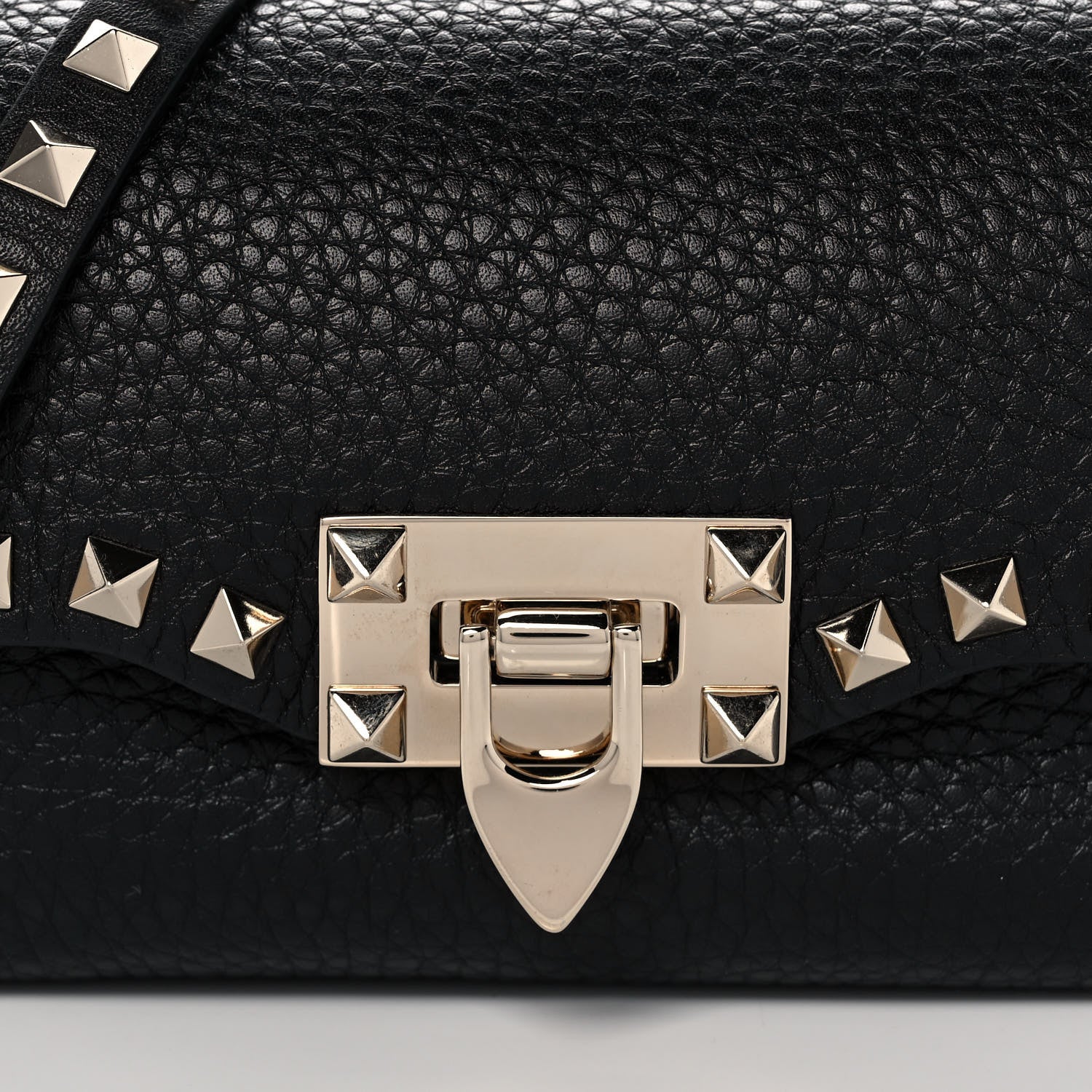 Valentino Garavani Pebbled Calfskin Mini Rockstud Crossbody Bag Black 7 of 14