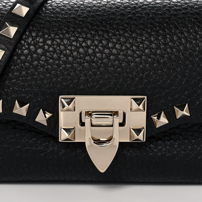 Valentino Garavani Pebbled Calfskin Mini Rockstud Crossbody Bag Black 7 of 14