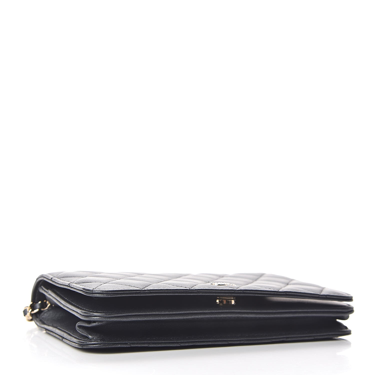 Chanel Iridescent Lambskin Quilted Pearl Wallet On Chain WOC Black 4 of 13