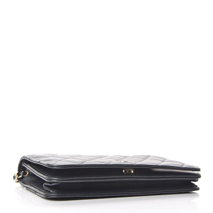 Chanel Iridescent Lambskin Quilted Pearl Wallet On Chain WOC Black 4 of 13
