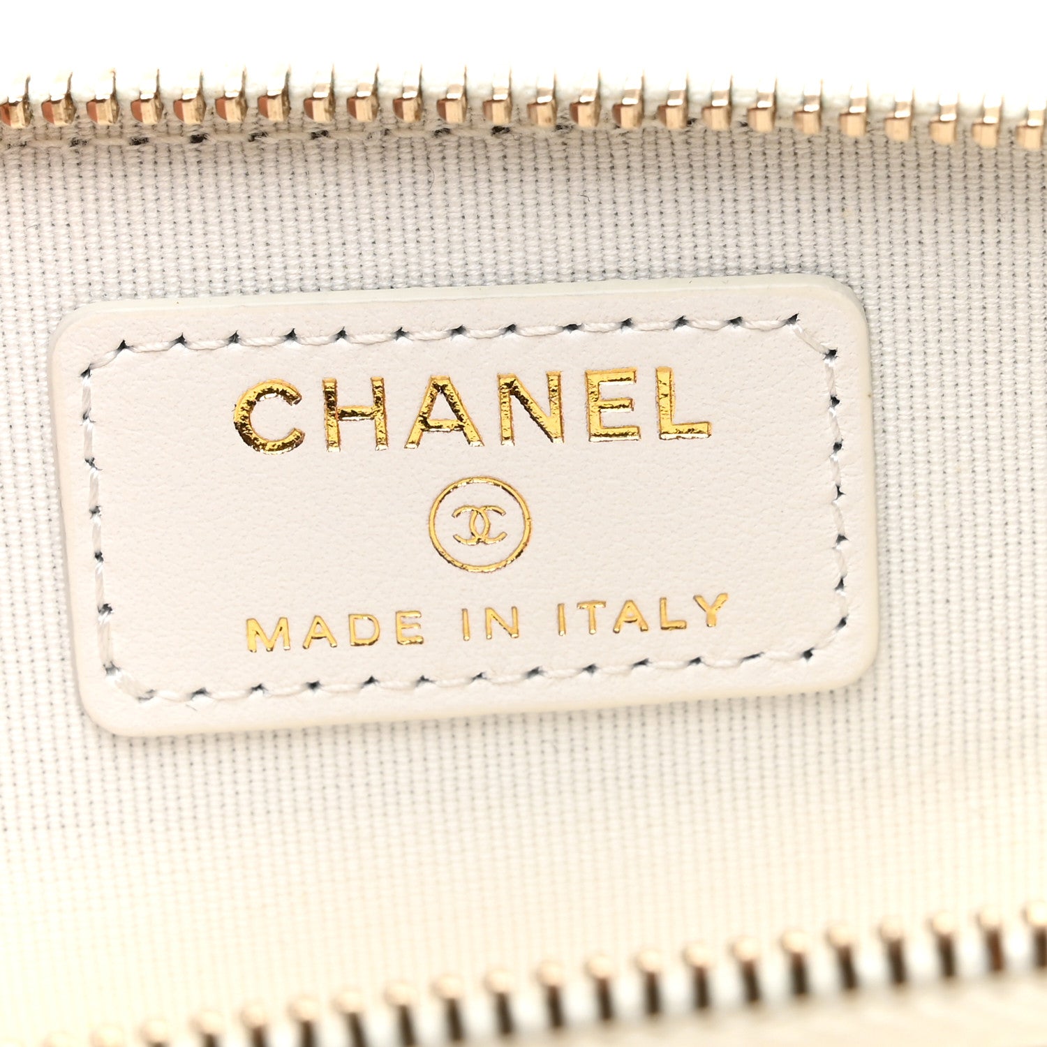 Chanel Caviar Quilted Crystal Zip Card Holder Wallet White 6 of 7