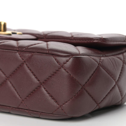 Chanel Lambskin Quilted Meat Packaged Mini Rectangular Flap Burgundy 9 of 9