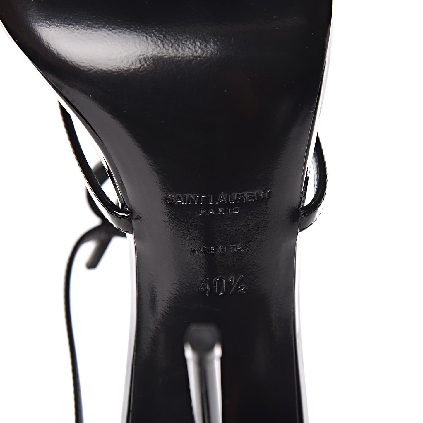 Calfskin Cassandra 110 Ankle Strap Sandals 40.5 Black