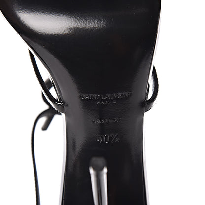 Saint Laurent Calfskin Cassandra 110 Ankle Strap Sandals 40.5 Black 8 of 10