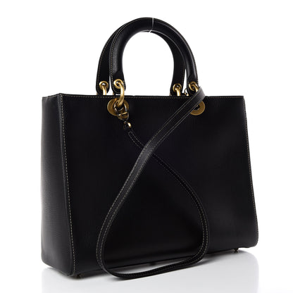 Christian Dior Grained Calfskin Large Lady Dior Black 4 of 12