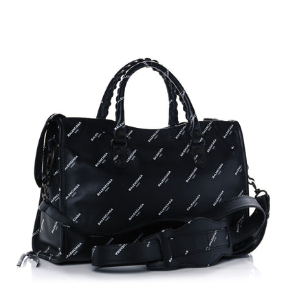 Balenciaga Veau Allover Logo Classic Hardware S City Black White 2 of 9