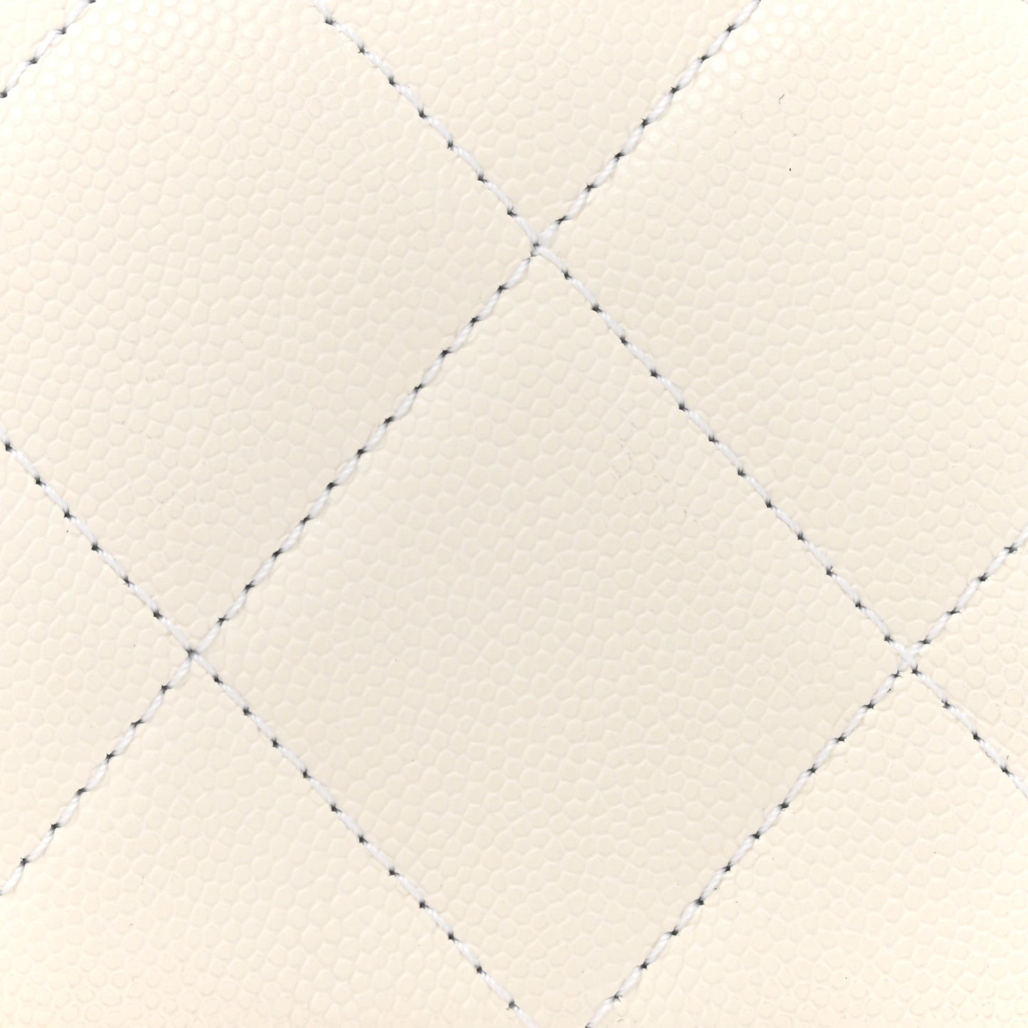 Caviar Quilted Small Twist Your Buttons Flap White