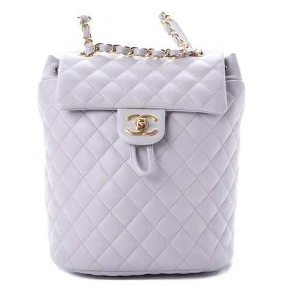 Chanel Calfskin Quilted Small Urban Spirit Backpack Light Grey 1 of 9