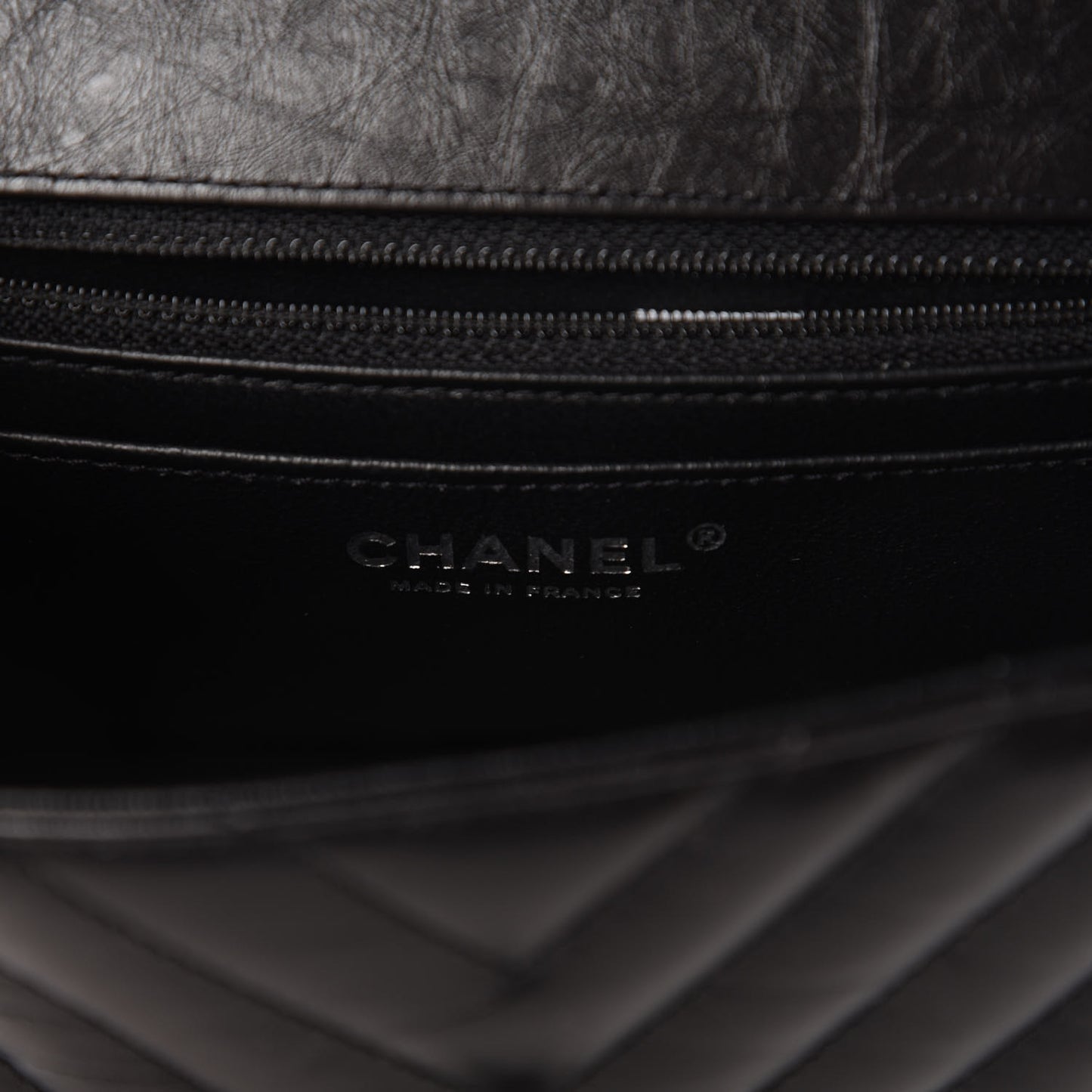 Aged Calfskin Chevron Quilted 2.55 Reissue Mini Flap So Black