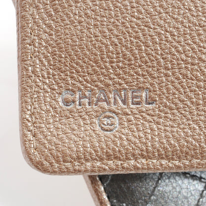 Chanel Diamond Stitched Yen Wallet Silver 5 of 8