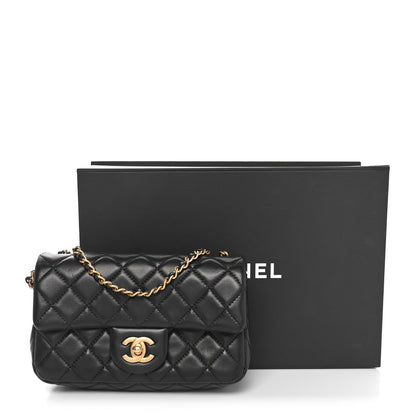 Chanel Lambskin Quilted Mini Rectangular Pearl Crush Flap Black 11 of 11