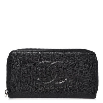 Chanel Caviar Large Timeless CC Zip Around Wallet Black 1 of 8