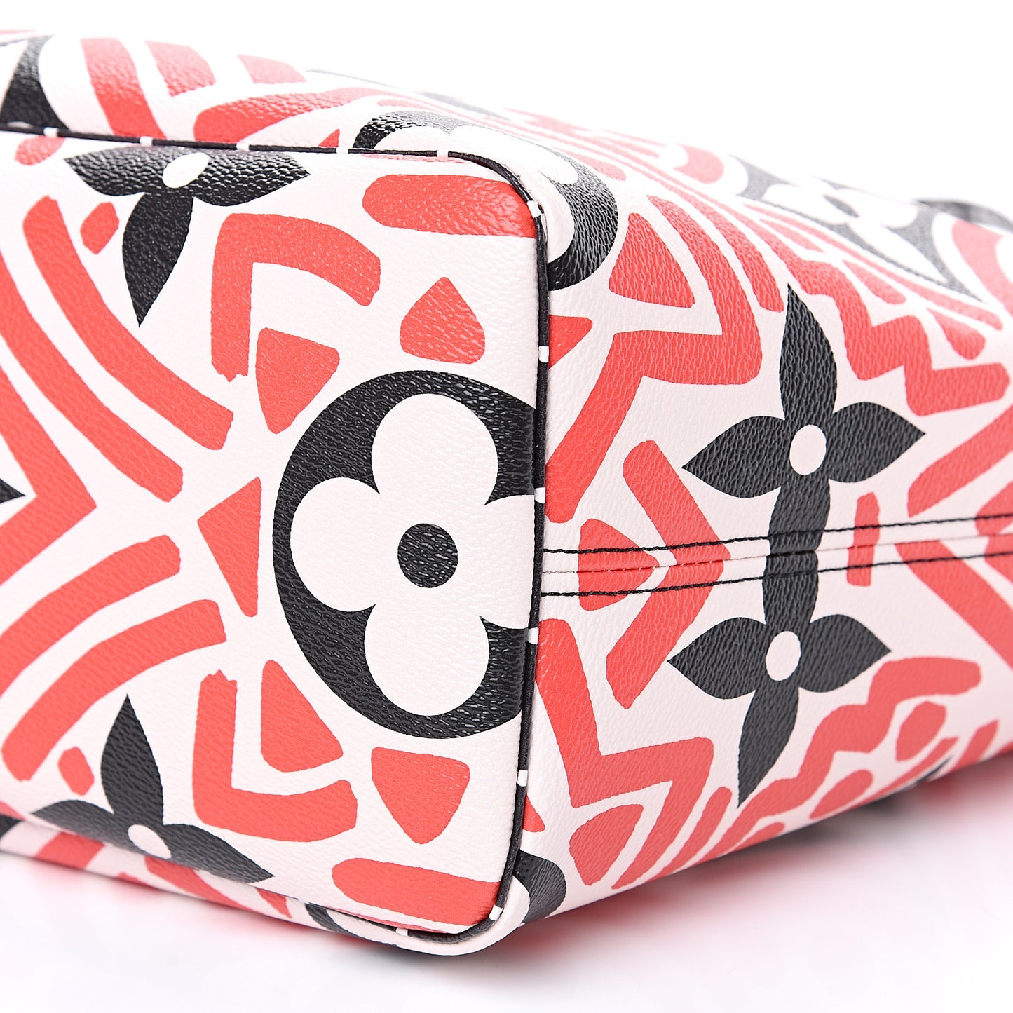 Monogram Giant Crafty Neverfull MM Creme Rouge Black