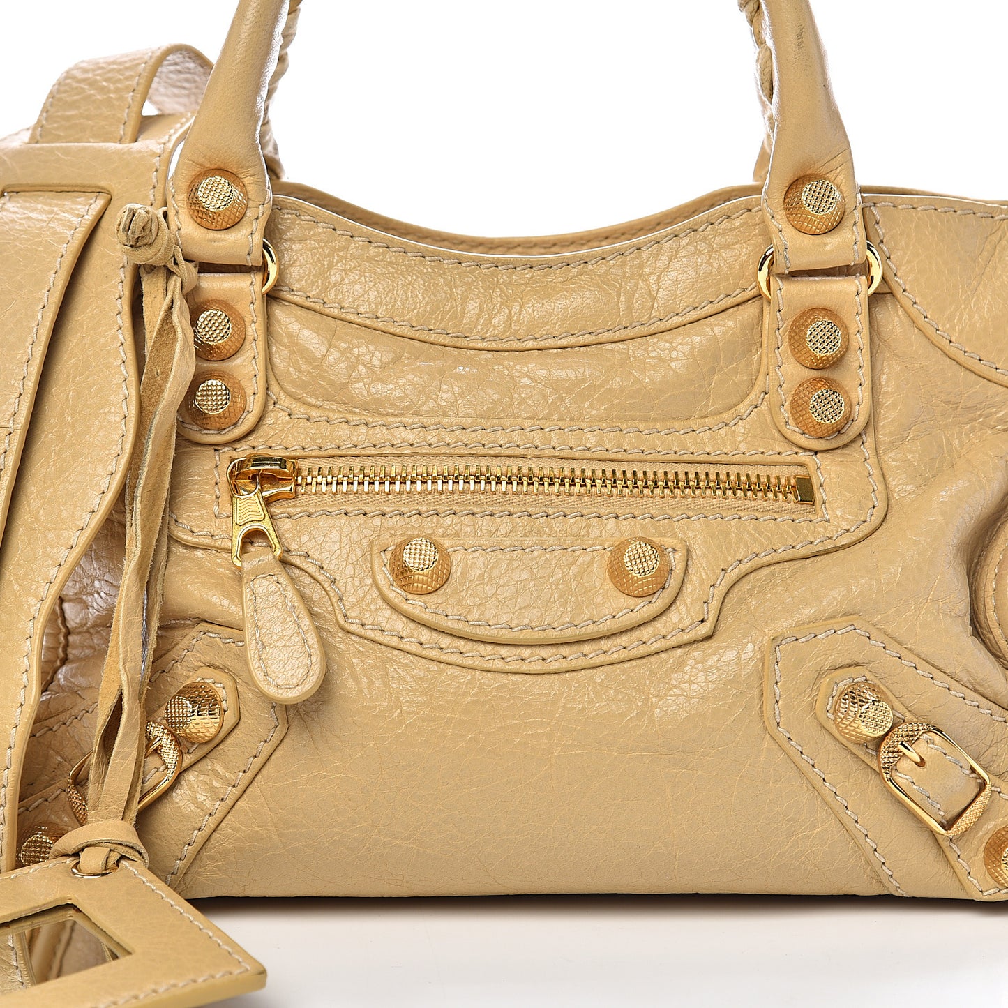 Agneau Giant 12 Gold Hardware Mini City Beige Oryx