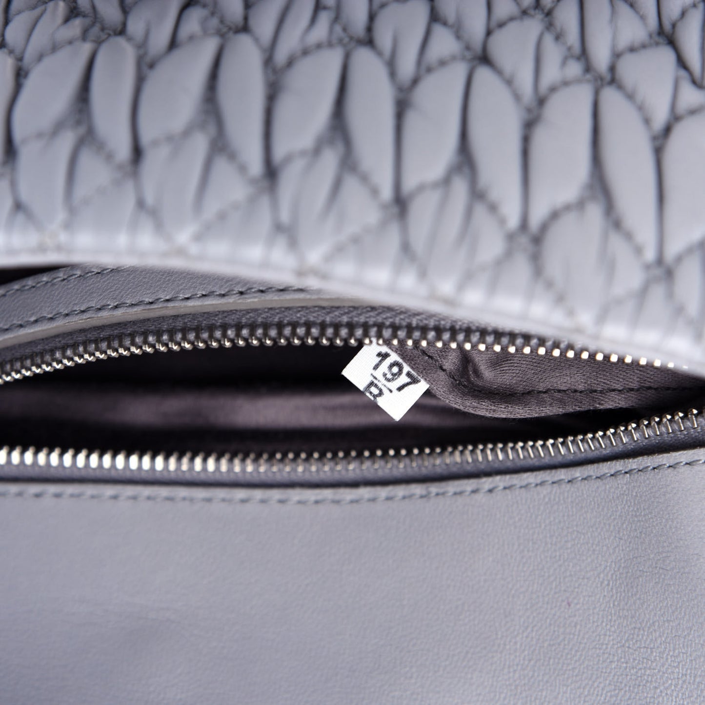 Nappa Matelasse Bi-Color Crystal Flap Clutch Astrale Grey