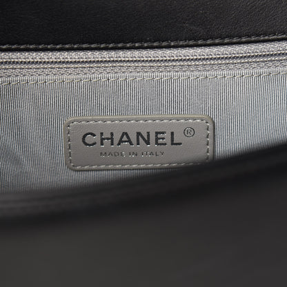 Chanel Calfskin Chevron Quilted New Medium Boy Flap Black 6 of 14