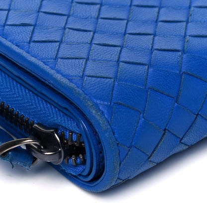 Bottega Veneta Nappa Intrecciato Zip Around Wallet Signal Blue 7 of 8