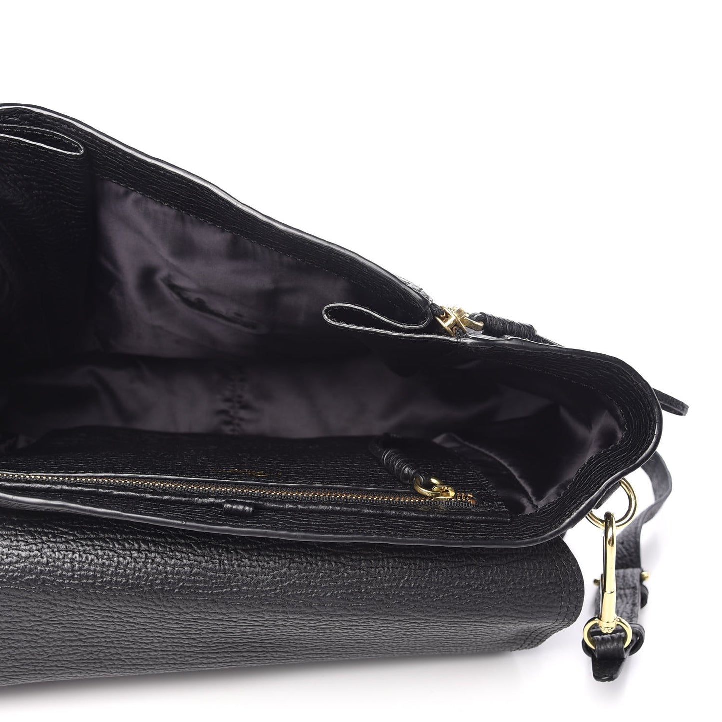 Textured Calfskin Medium Pashli Satchel Black