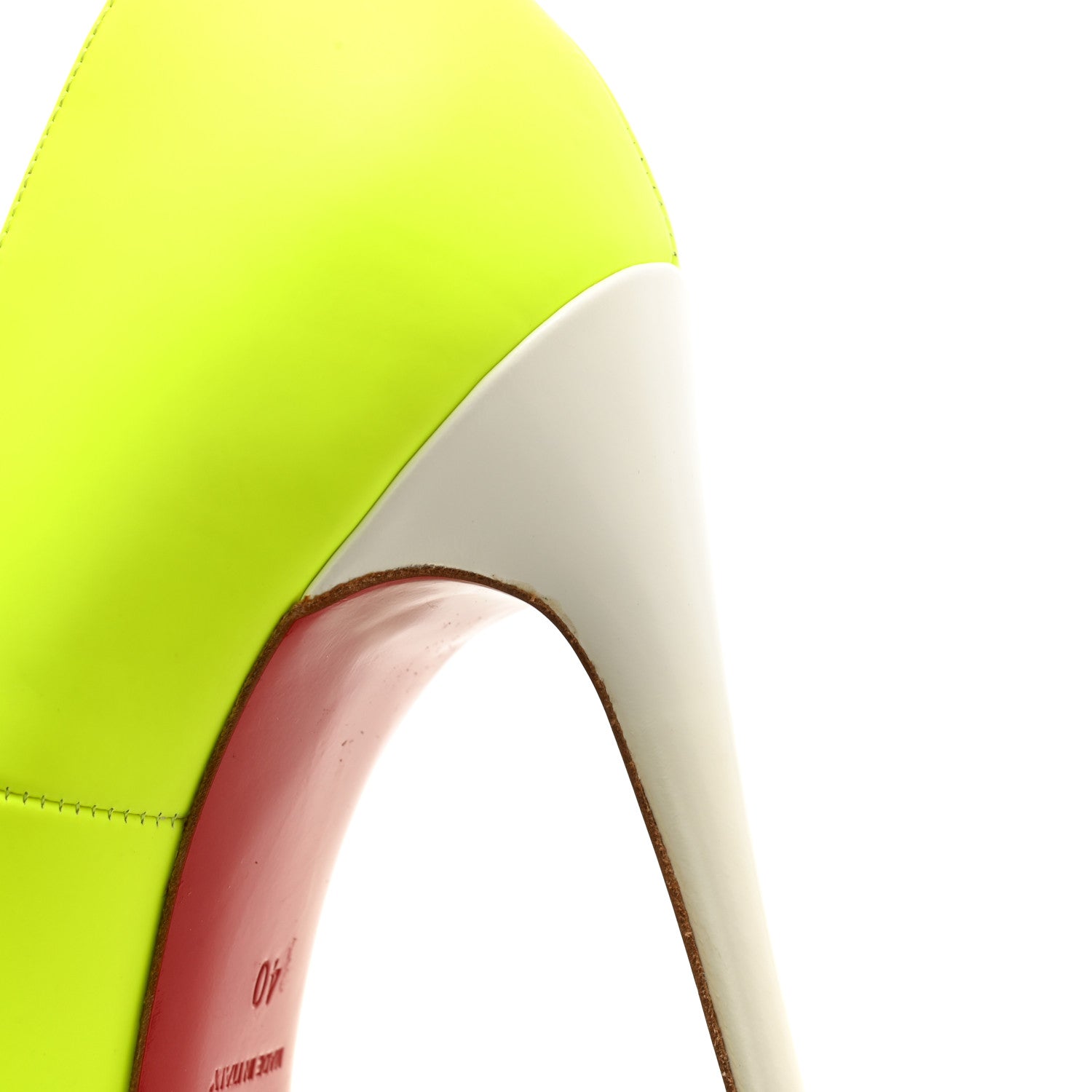 Christian Louboutin Matte Calfskin Jazz Calf Fluo So Kate 120 Pumps 40 Jaune White 12 of 13