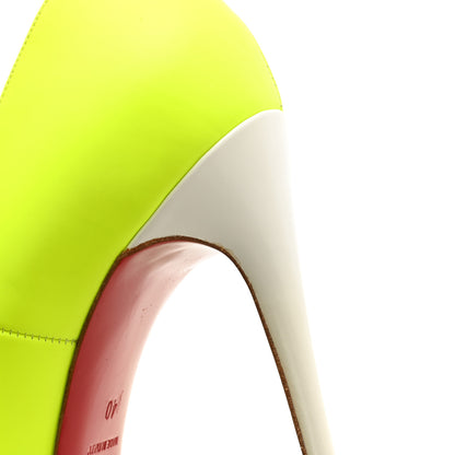 Christian Louboutin Matte Calfskin Jazz Calf Fluo So Kate 120 Pumps 40 Jaune White 12 of 13