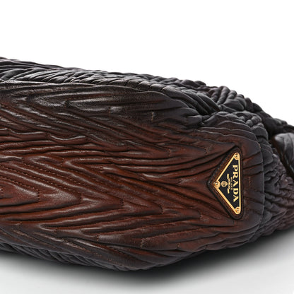 Prada Nappa Chevron Braided Hobo Brown 7 of 7