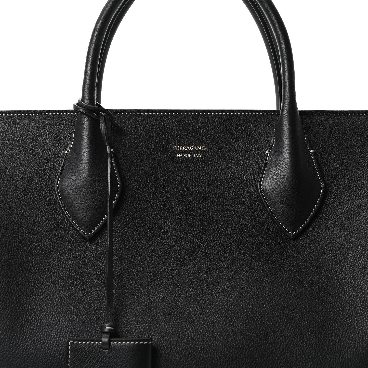 Salvatore Ferragamo Calfskin Star Large Tote Black 7 of 9