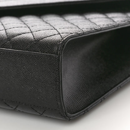 Saint Laurent Grain De Poudre Textured Mixed Matelasse Large Triquilt Monogram Satchel Black 11 of 12