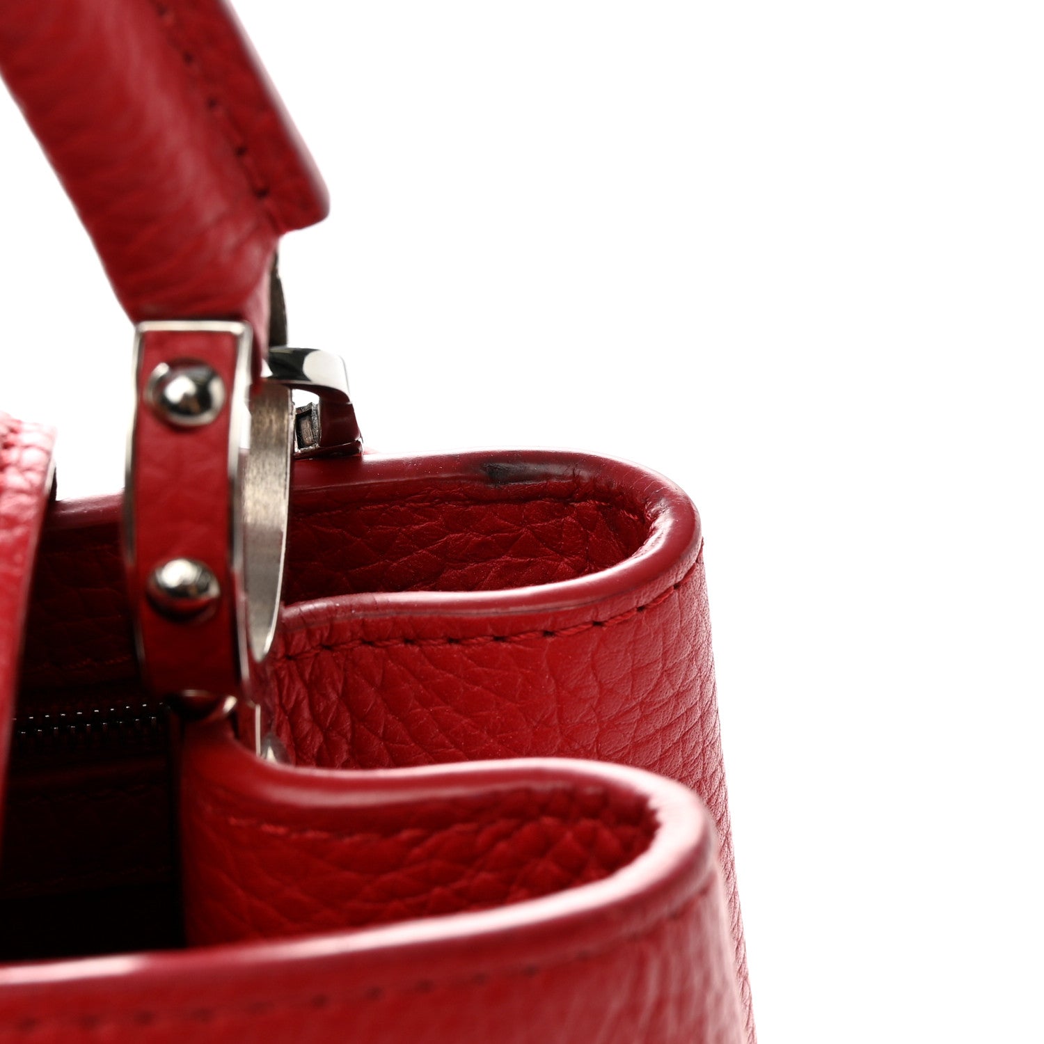 Louis Vuitton Taurillon Capucines PM Rubis 10 of 15