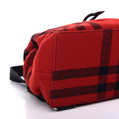 Burberry Wool Plaid Check Backpack Red 7 of 9