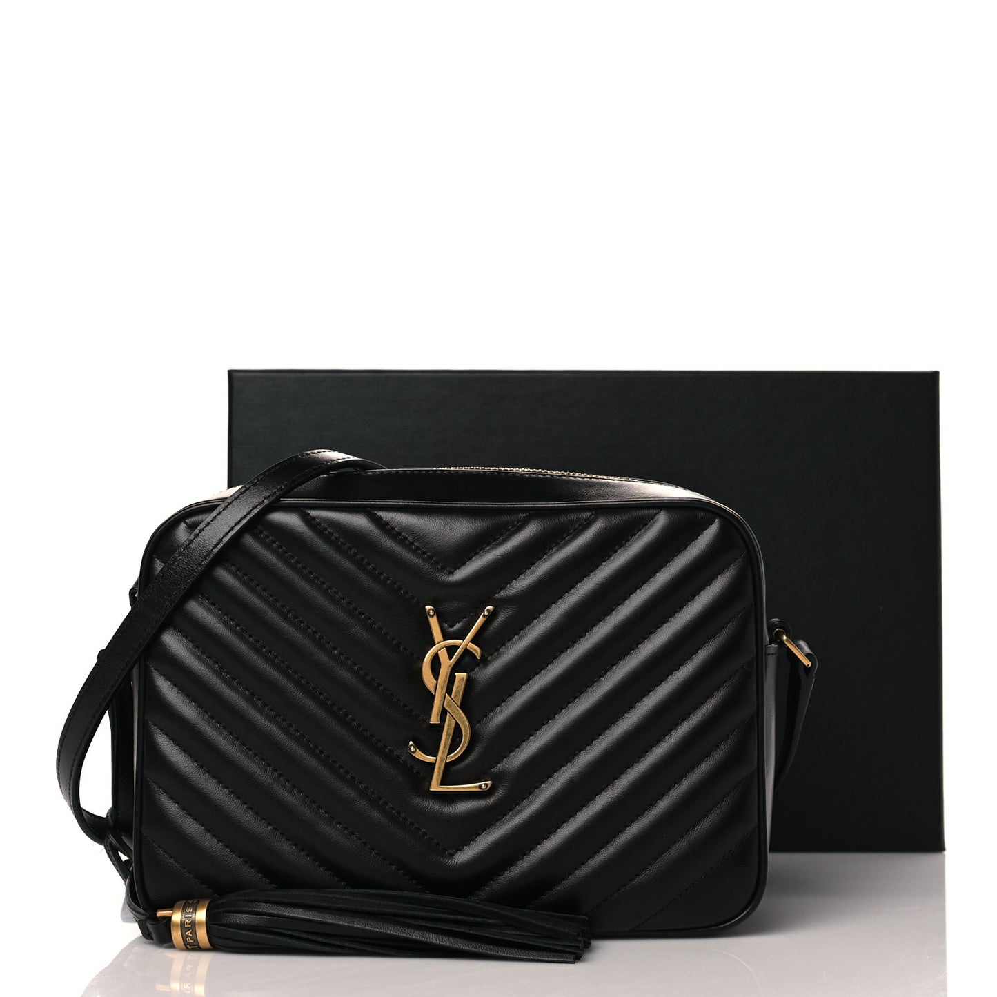 Calfskin Matelasse Monogram Lou Camera Bag Black